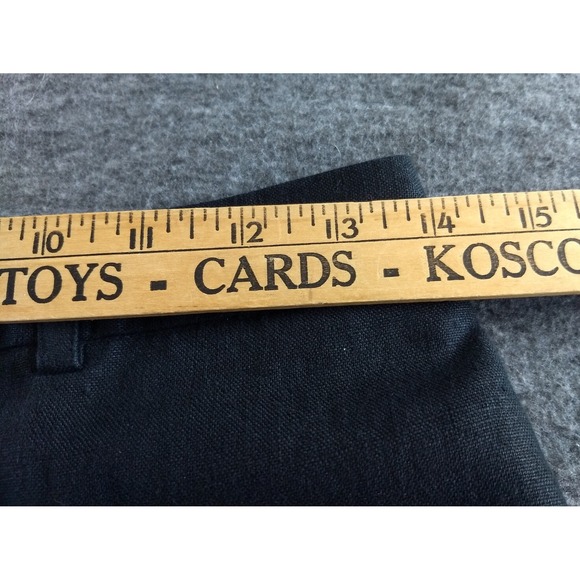 Deane & White 100% Linen‎ Pants Black Cropped Embroidered Flip Flops Womens 8 - Picture 15 of 16